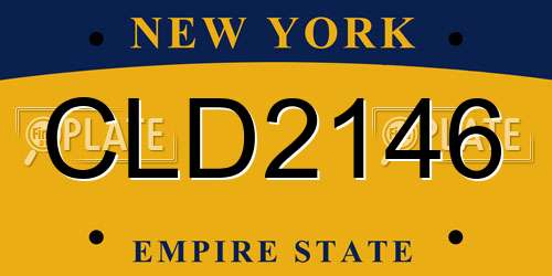CLD2146 New York License Plate