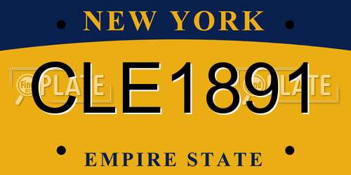 CLE1891 New York License Plate