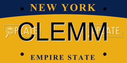 CLEMM New York License Plate