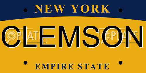 CLEMSON New York License Plate