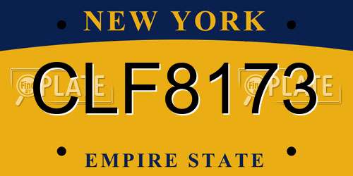 CLF8173 New York License Plate