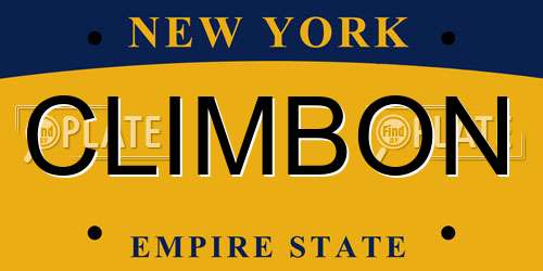 CLIMBON New York License Plate