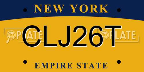 CLJ26T New York License Plate