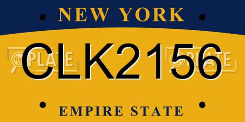 CLK2156 New York License Plate