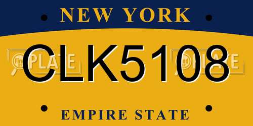CLK5108 New York License Plate