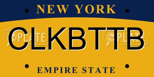 CLKBTTB New York License Plate