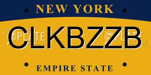 CLKBZZB New York License Plate