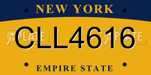 CLL4616 New York License Plate