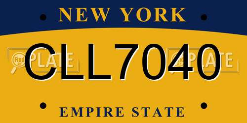 CLL7040 New York License Plate