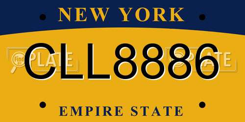 CLL8886 New York License Plate