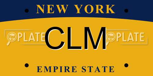 CLM New York License Plate