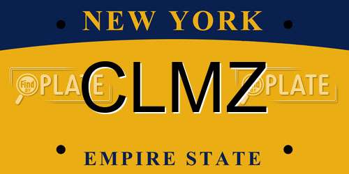 CLMZ New York License Plate