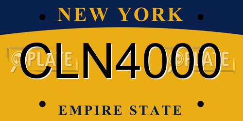 CLN4000 New York License Plate