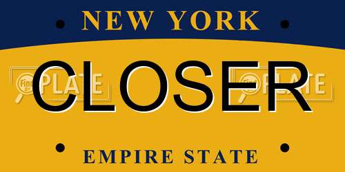 CLOSER New York License Plate