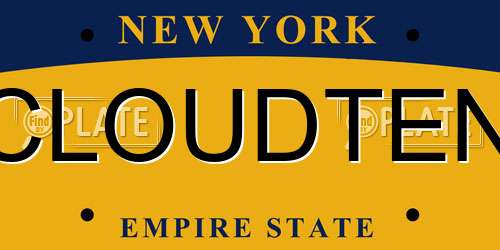 CLOUDTEN New York License Plate