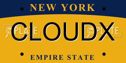 CLOUDX New York License Plate