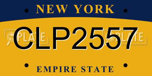CLP2557 New York License Plate