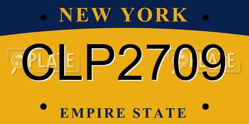 CLP2709 New York License Plate
