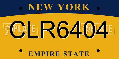 CLR6404 New York License Plate
