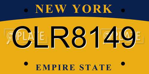 CLR8149 New York License Plate