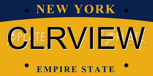 CLRVIEW New York License Plate