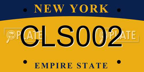 CLS002 New York License Plate