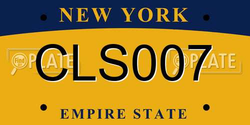 CLS007 New York License Plate