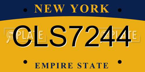 CLS7244 New York License Plate