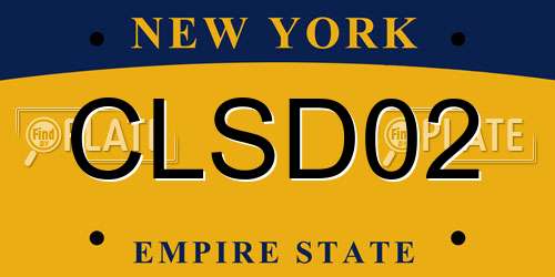 CLSD02 New York License Plate