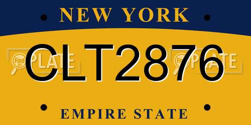 CLT2876 New York License Plate