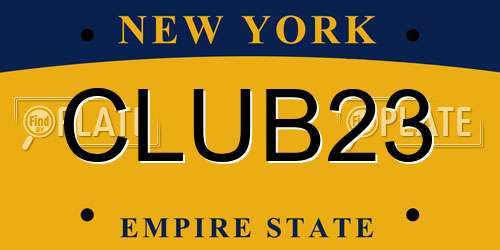 CLUB23 New York License Plate