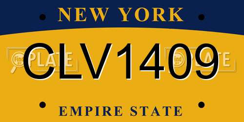 CLV1409 New York License Plate
