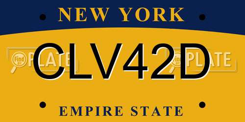 CLV42D New York License Plate