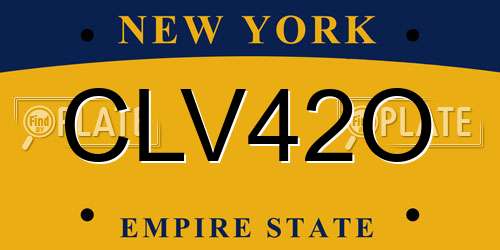 CLV42O New York License Plate