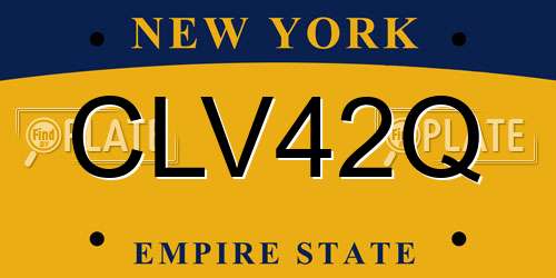 CLV42Q New York License Plate