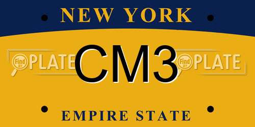 CM3 New York License Plate