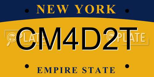 CM4D2T New York License Plate