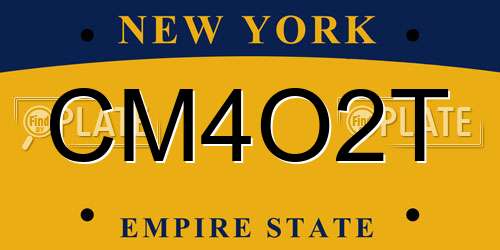 CM4O2T New York License Plate