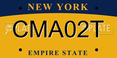 CMA02T New York License Plate