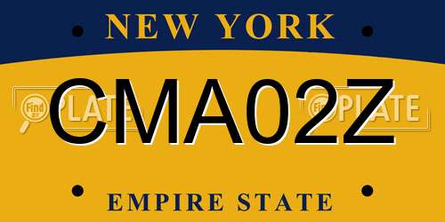 CMA02Z New York License Plate
