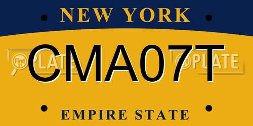 CMA07T New York License Plate