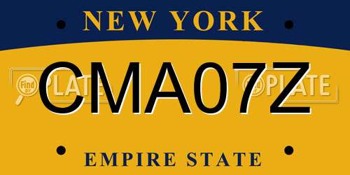 CMA07Z New York License Plate