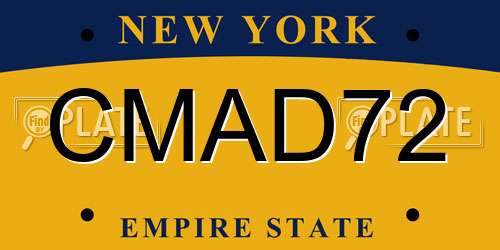 CMAD72 New York License Plate