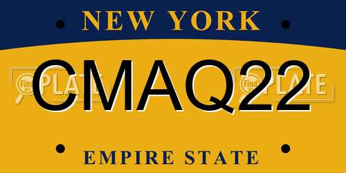 CMAQ22 New York License Plate