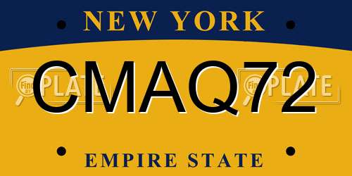 CMAQ72 New York License Plate
