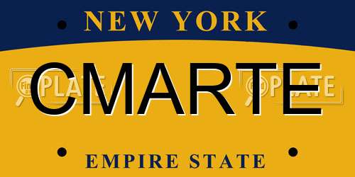 CMARTE New York License Plate