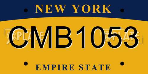 CMB1053 New York License Plate