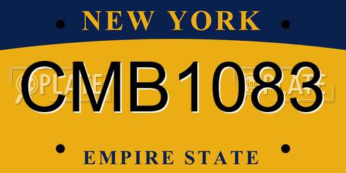 CMB1083 New York License Plate