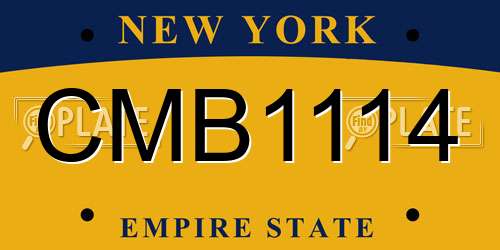 CMB1114 New York License Plate