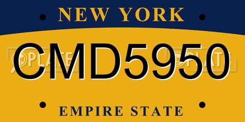 CMD5950 New York License Plate
